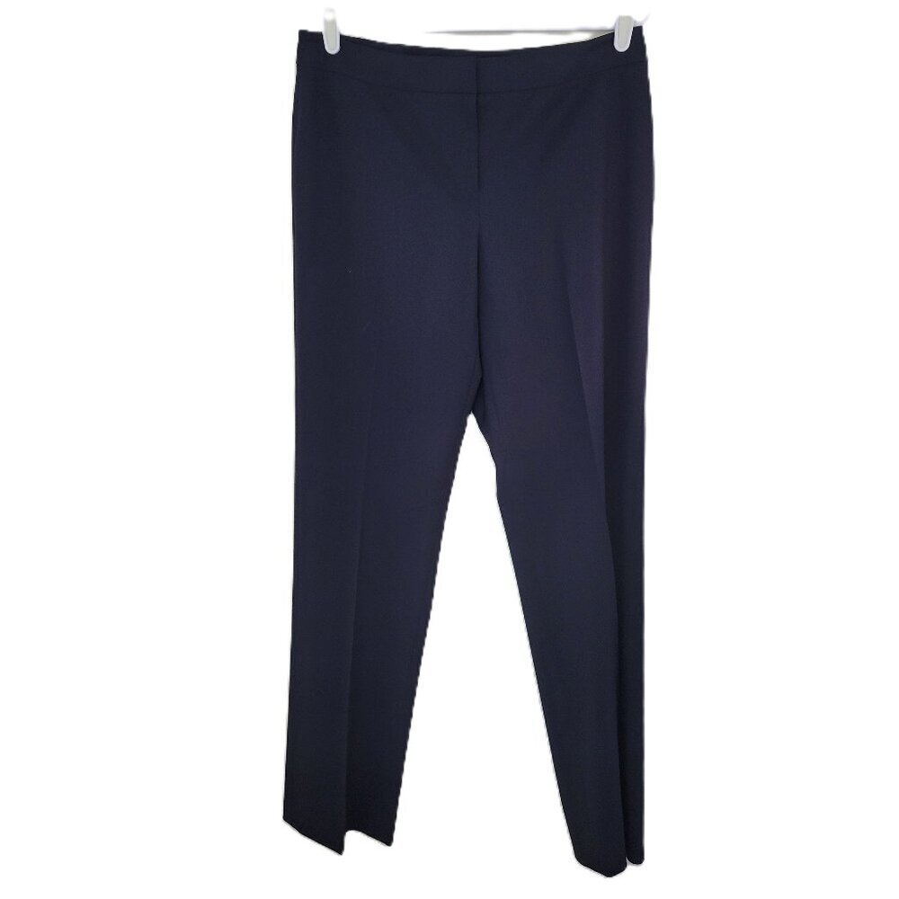 Lafayette 148 Dress Pants Blue Stretch Wool Workwear Career Size 8 NWT